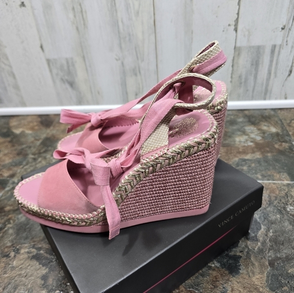 Vince camuto Bendsen pretty pink braided wedges women's size 11 - Picture 3 of 14